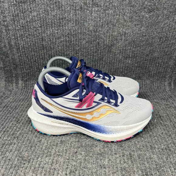 Saucony Triumph 20 Prospect Glass Grey Athletic Running Shoes Womens 8 S10759-40 - Picture 1 of 8